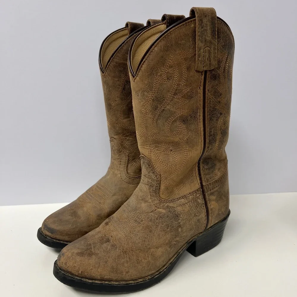 Smoky Mountain Boots Kids Brown Leather Cowboy Western Style Boots Size 12.5‎
